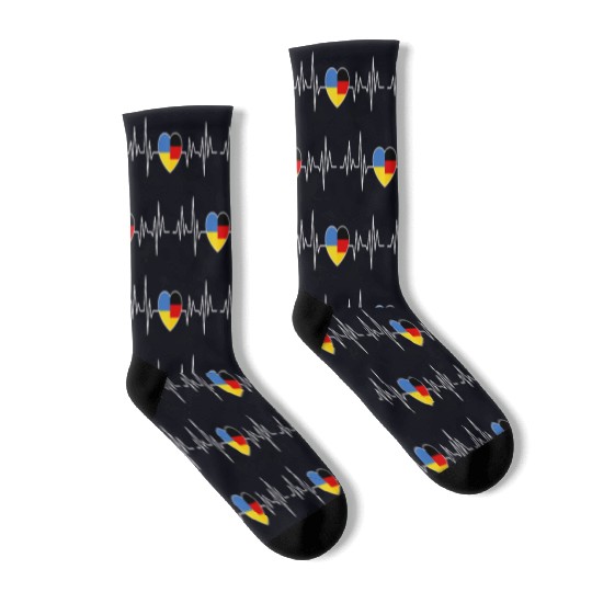 Ukraine Germany Flag Two Countries Socks