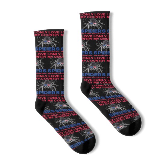 I love america and spiders and maybe three people Socks