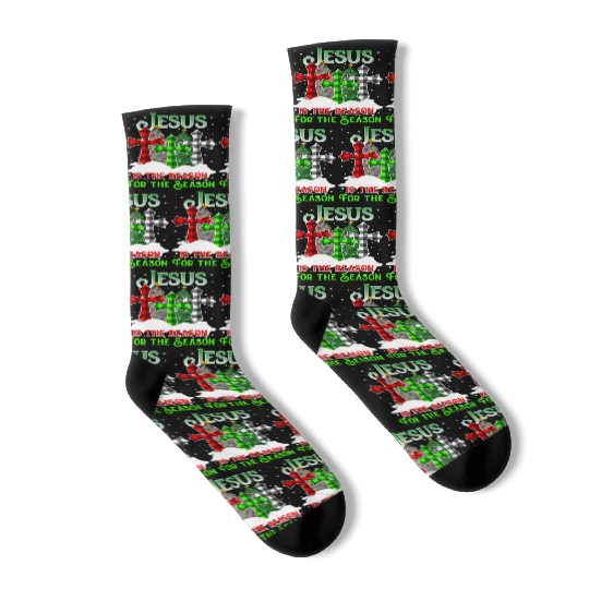 Jesus Is the Reason for the Season Holiday Christm Socks