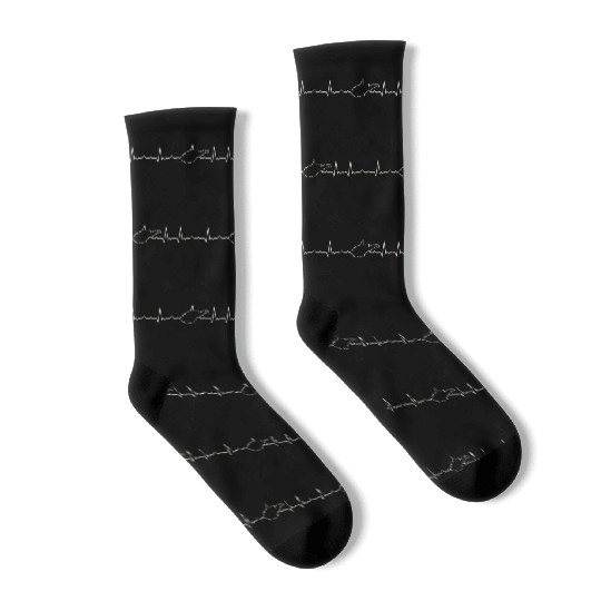 West Virginia State USA. Heart. Love. EKG. Pulse. Socks