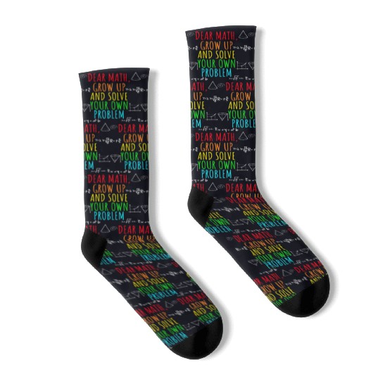 Math Teacher Life 100 Days Of School Socks