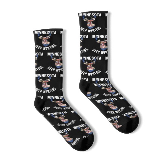 Minnesota Deer Hunting Buck Stag Hunter Socks