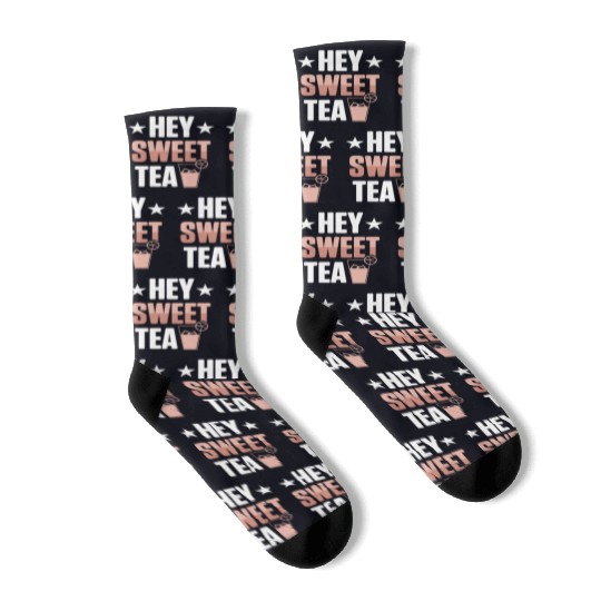 Funny Hey Sweet Tea Glass Drinking Iced Tea Socks