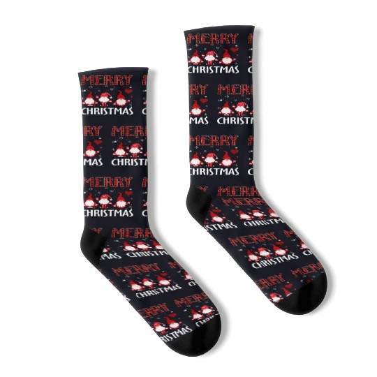 Merry Christmas Gnomes Socks