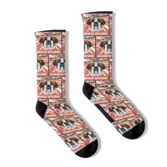 Best Saint Bernard Dad Ever I Saint Bernard Lover Socks