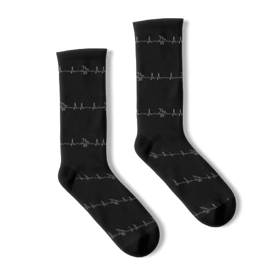 Ballet Dancing Girl. Heart. Love. EKG. Pulse. Socks