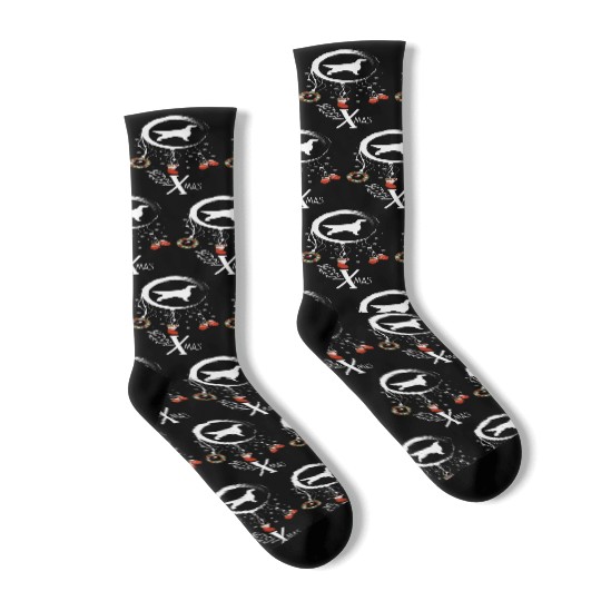 dog dreamcatcher Christmas Irish Setter Socks