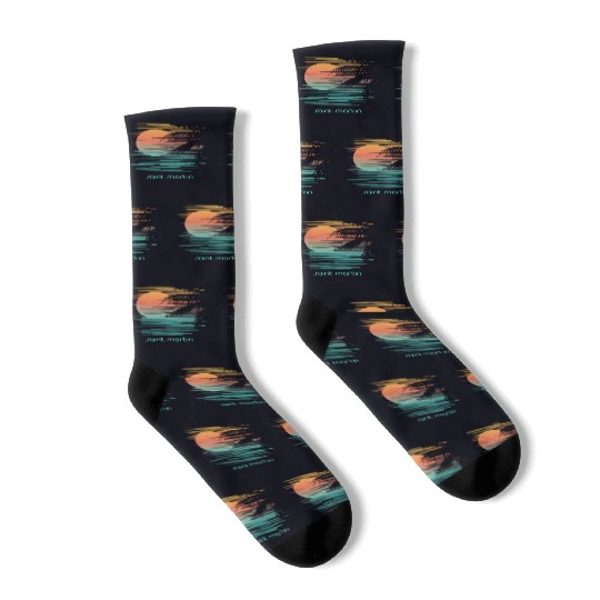 Artistic Saint Martin Palm Tree Vacation Souvenir Socks