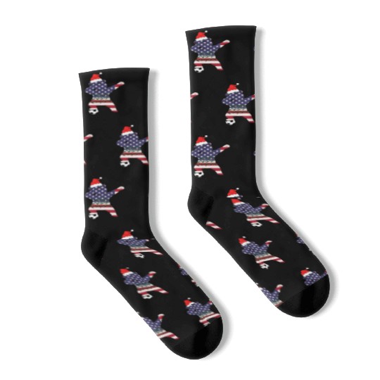 Soccer Boy Dabbing Polar Bear Christmas Hat Socks