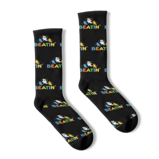 Rainbow Animal Singing Playing Unicorn Lover Socks