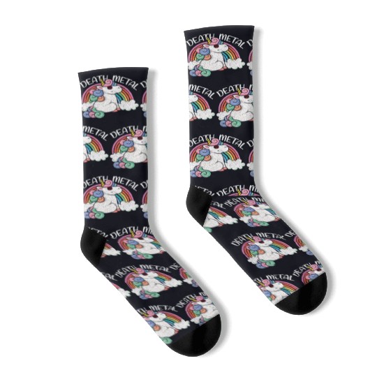 Rainbow Unicorn Satan Love Metal Music Heavy Rock Socks