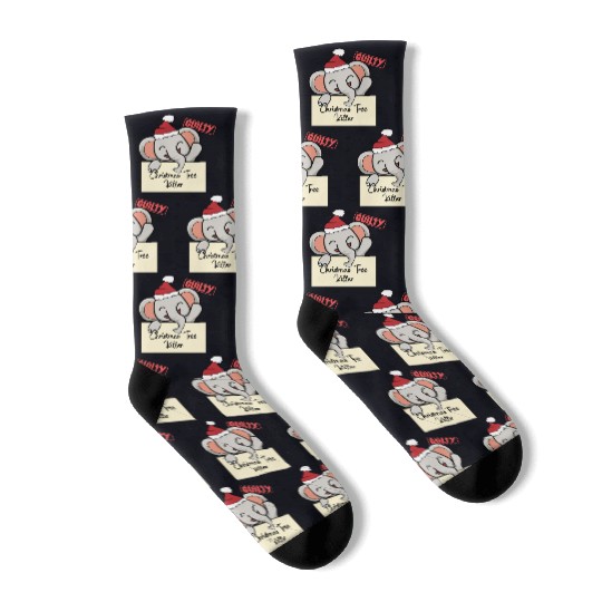 Elephant christmas funny prison Socks