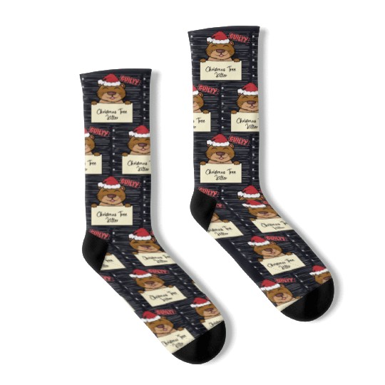 Sea otter christmas funny prison Socks