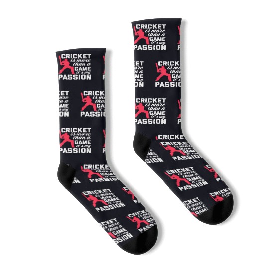 Cricket Is More Than A Game It's A Passion Socks