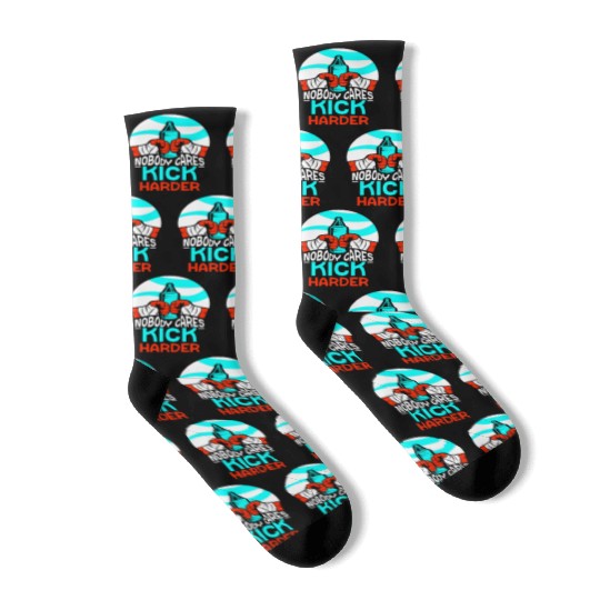 Nobody Cares Kick Harder Sayings Motivation Cute Socks