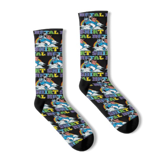 Unicorn Shark Panda Cat Love Music Rock Metal Socks