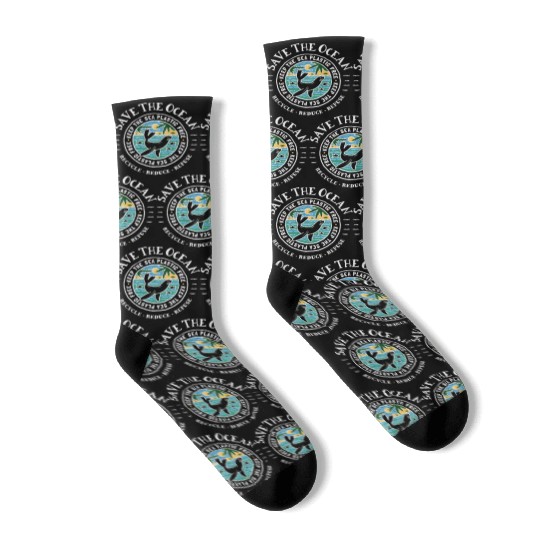 Keep The Sea Plastic Free Seal Save The Ocean Socks