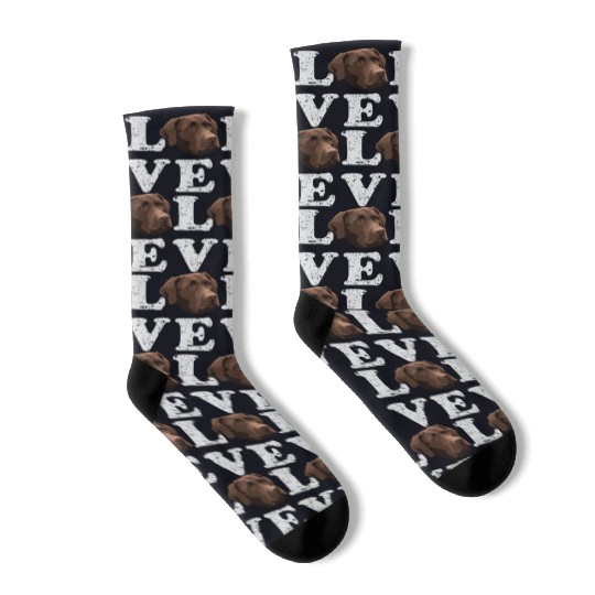 I Love My Chocolate Lab Labrador Retriever Dog Socks
