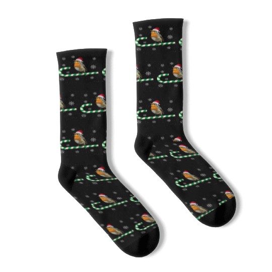 Robin Bird Watching Redbreast Birding Christmas Socks