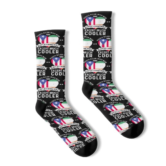 Puerto Rico Flag Ireland Mom Mothers Day Women Socks