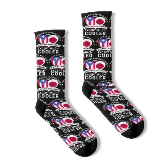 Puerto Rico Flag Japan Mom Mothers Day Women Mama Socks