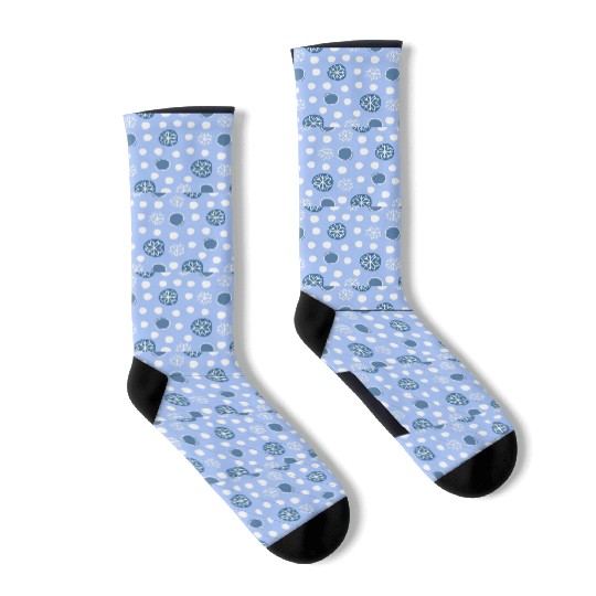 Winter Snowflakes Pattern Socks