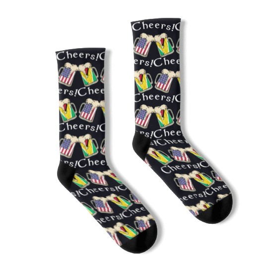 Guayanese American Grown Country Cheers Beer Drink Socks