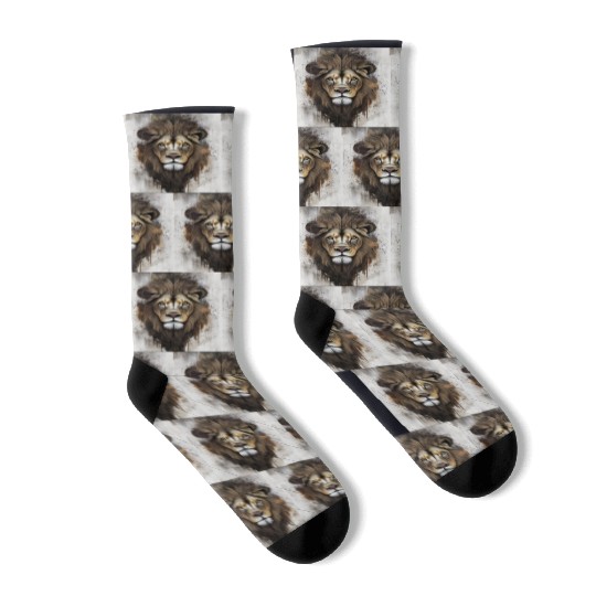Painted Lion face Socks