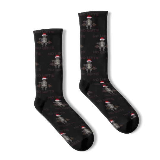 Funny No Lifts No Gifts Christmas Workout Socks