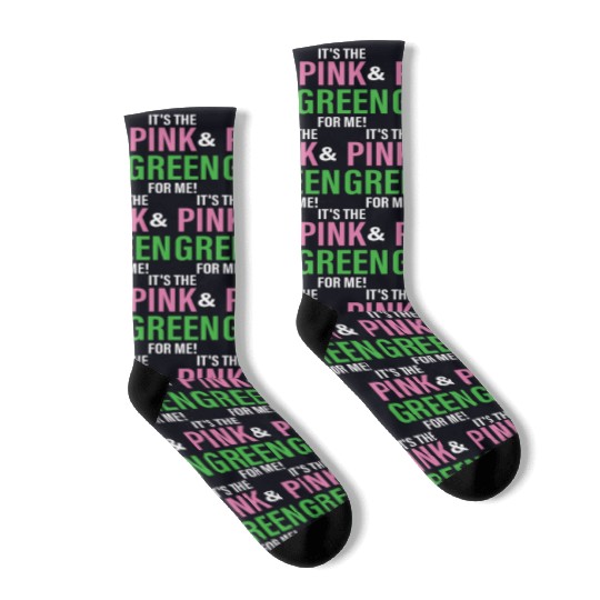 It's The Pink and Green For Me Sorority Socks