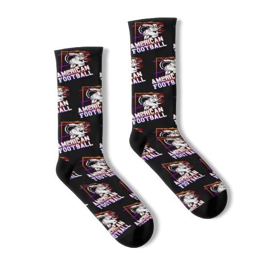 American Football Player Vintage Retro USA Sport Socks