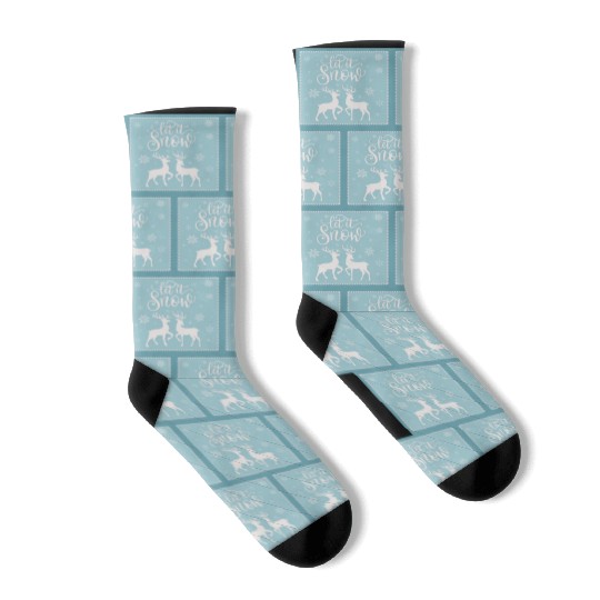 Let it snow with beautiful deer Socks