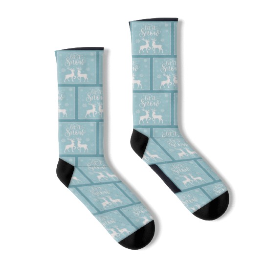 Let it snow with beautiful deer Socks