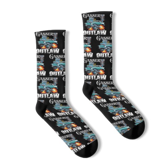 Gasser Outlaw Class Vintage Drag Racing Race Car Socks