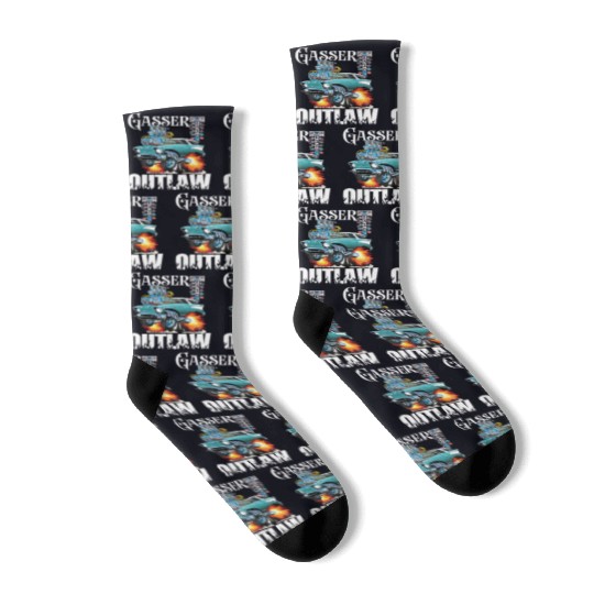 Gasser Outlaw Class Vintage Drag Racing Race Car Socks