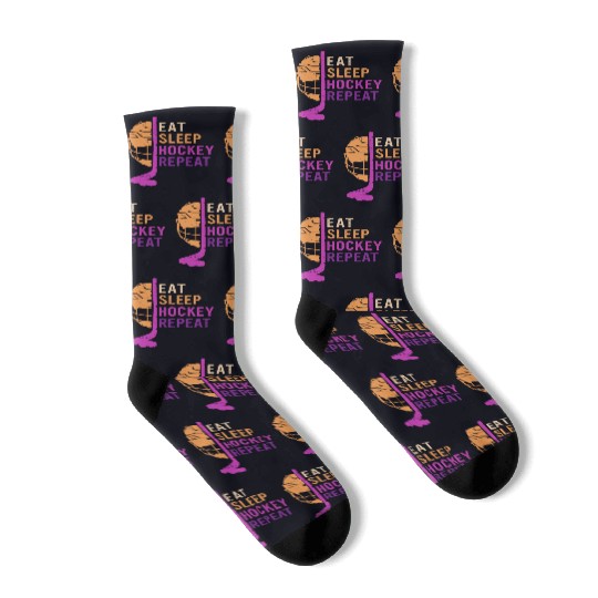 Eat Sleep Hockey Repeat Socks
