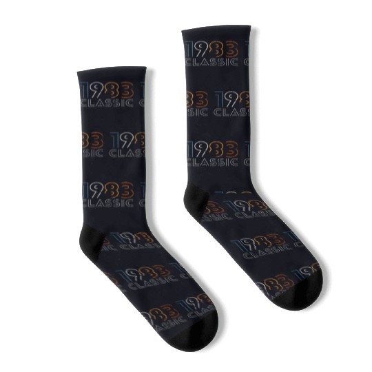40 Years Vintage 1983 Retro 40th Birthday Socks