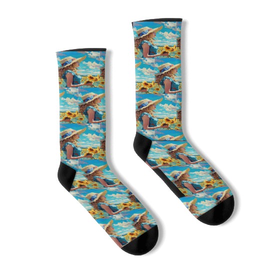 Sunflower girl summer Socks