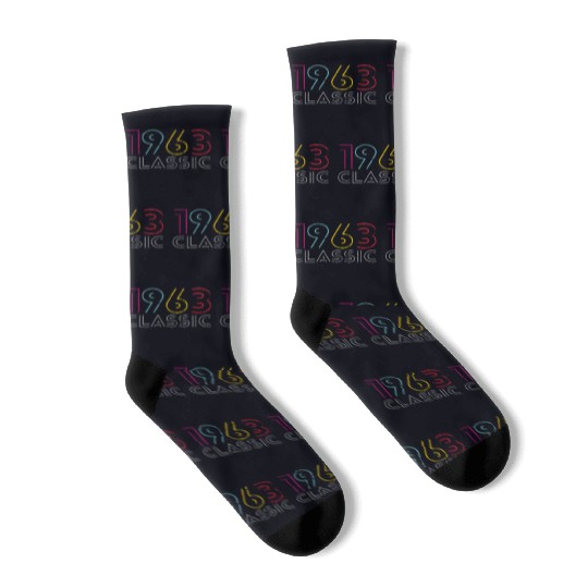 60 Years Vintage 1963 Retro 60th Birthday Socks