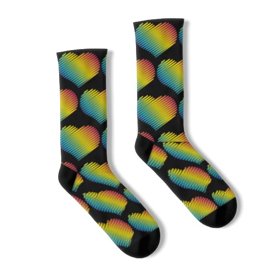 Rainbow Heart (Love / Scribble / PNG) Socks