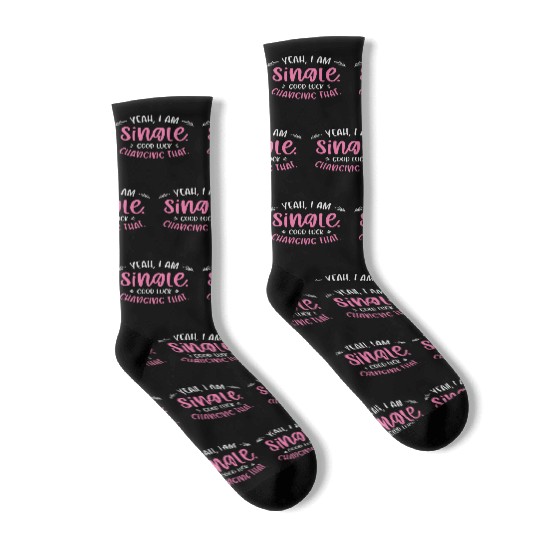 Single Relationship Independent Typography Single Socks