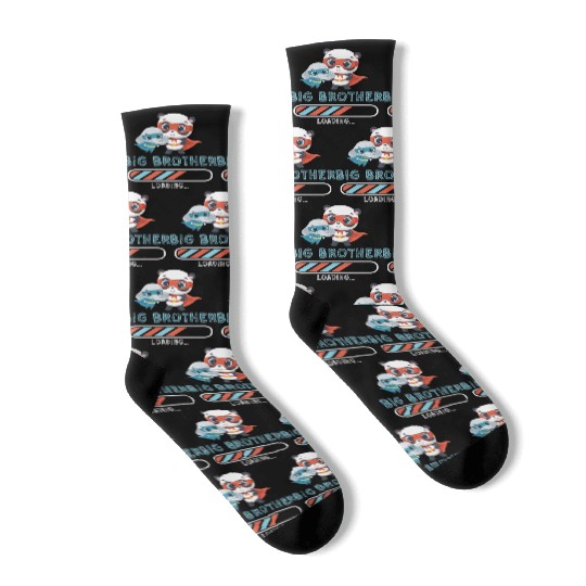 Big brother super hero panda elephant Socks