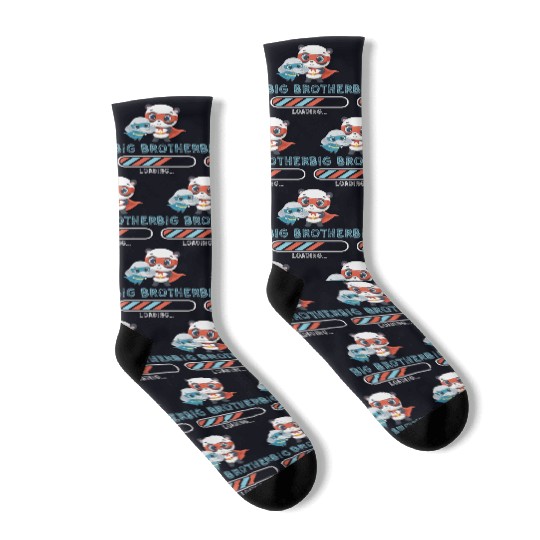Big brother super hero panda elephant Socks
