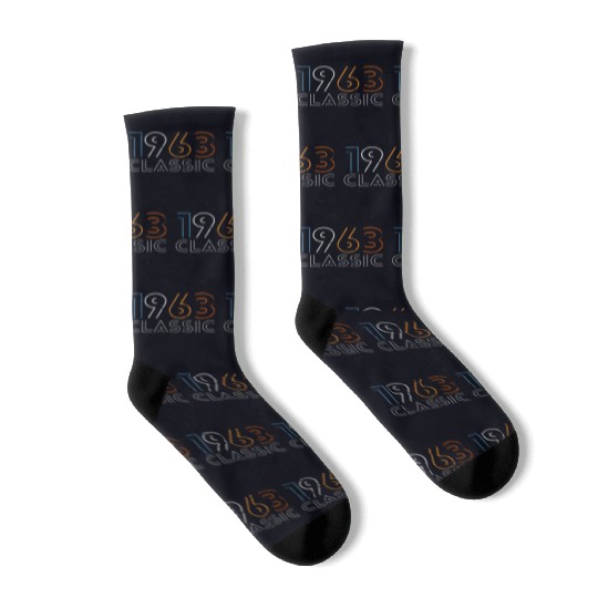 60 Years Vintage 1963 Retro 60th Birthday Socks