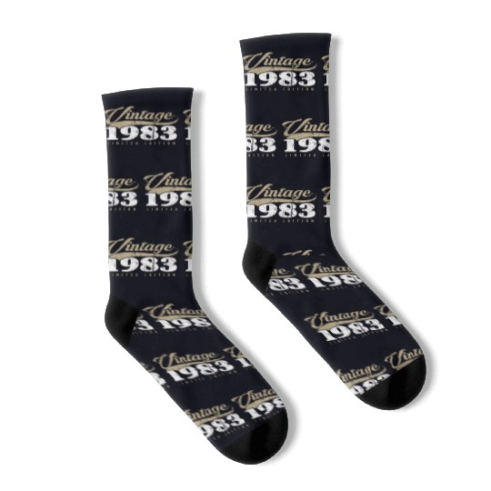 40 Years Vintage 1983 Retro 40th Birthday Socks