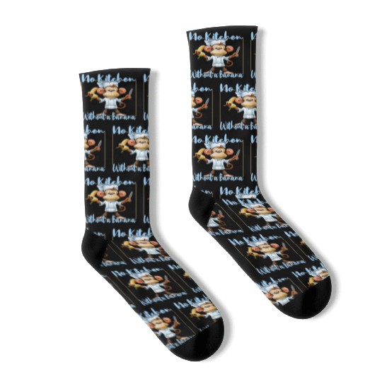 Banana Vibes kitchen monkey Socks
