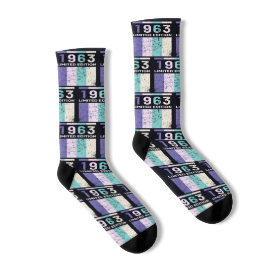 60 Years Vintage 1963 Retro 60th Birthday Socks