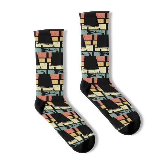 sand yachting retro vintage land sailing Socks