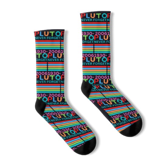 Pluto Never Forget Retro Space Science Pluto Socks