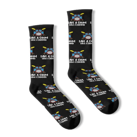 Drummer Drums Music Drum Set Drumming Socks